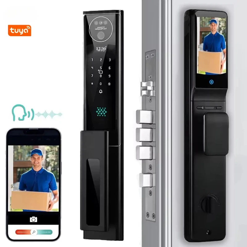 Waterproof High Quality Smart Face ID Lock 3D Face Recognition Door Lock Work With WIFI APP Remote Unlock Capture Photo