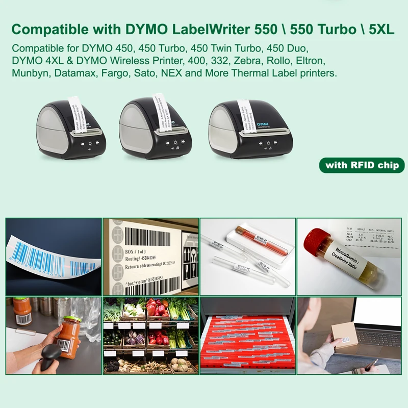 Compatibile con chip DYMO 30336 (1" x 2-1/8") Etichette per indirizzi Rerurn Compatibile con DYMO Labelwriter 450 4XL 550 5XL