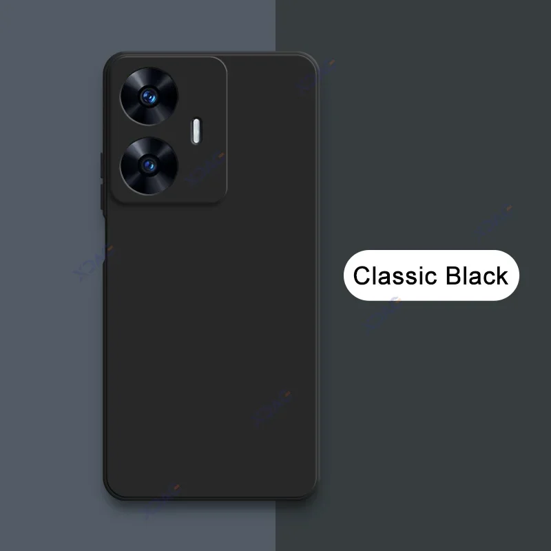 Luxury Dual Layer Cellphones Case Cover for Realme C55 Full Camera Protection RealmeC55 Fashion Soft Square Liquid Silicon Armor