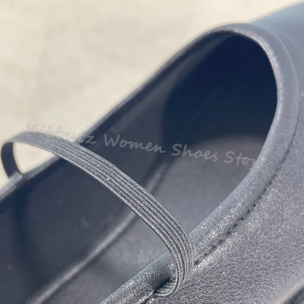 Mule Thick Bottom Pump Platform Luxury Leather Solid Color Round Toe Ankle Strap Slip-On Fashion Concise Elegant Sexy Shoes New