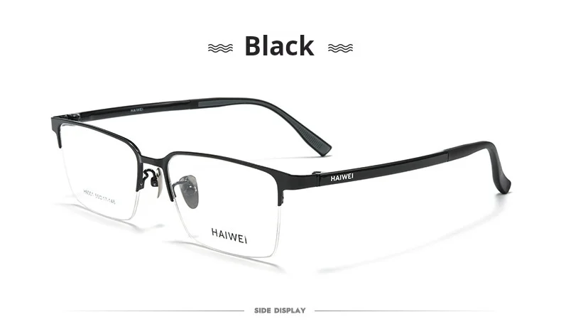YIMARUILI Business Herren-Brille mit optischem Sehstärke und Halbrahmen, Anti-Blaulicht, photochrome multifokale quadratische Rezeptbrille – Detail 10