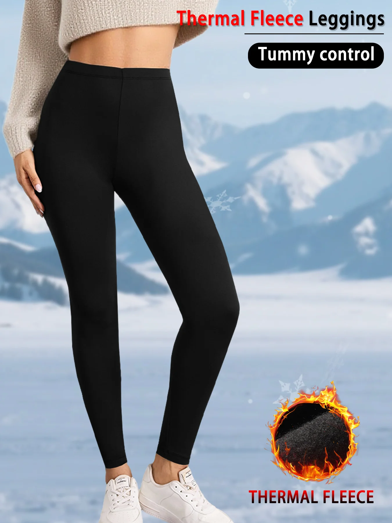 طماق الجري مبطنة بالصوف مع التكنولوجيا الحرارية. سراويل نسائية مصممة للتدريبات الشتوية وأنشطة الطقس البارد #1