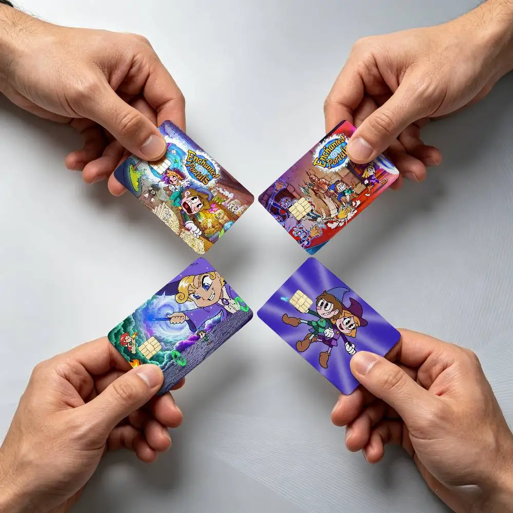 E-Enchanted P-Portals Game 4PCS!Trendy & Cool Business-Style Bank Card Sticker — Suitable for Debit Card Decoration