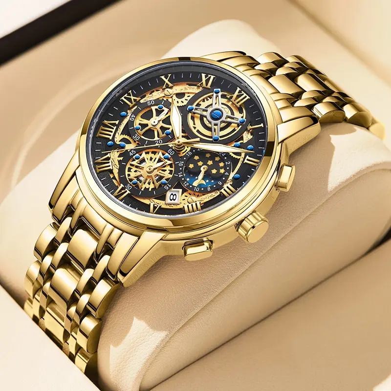 Heren Horloge Sport Quartz Horloges Heren Waterdichte Chronograaf Polshorloge Mens Militaire Klok Man Relogio Masculino