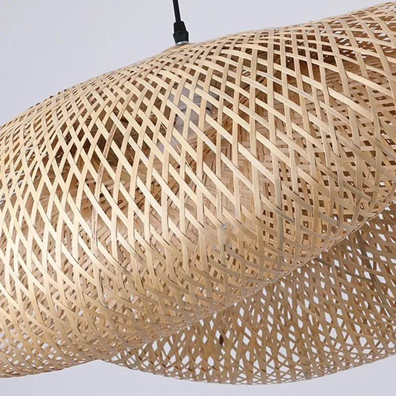 Imagem -06 - Chapéu de Palha em Forma de Luz Pingente de Bambu 60cm Luz Led Luz de Teto Rattan Decoração de Quarto de Casa Zk40