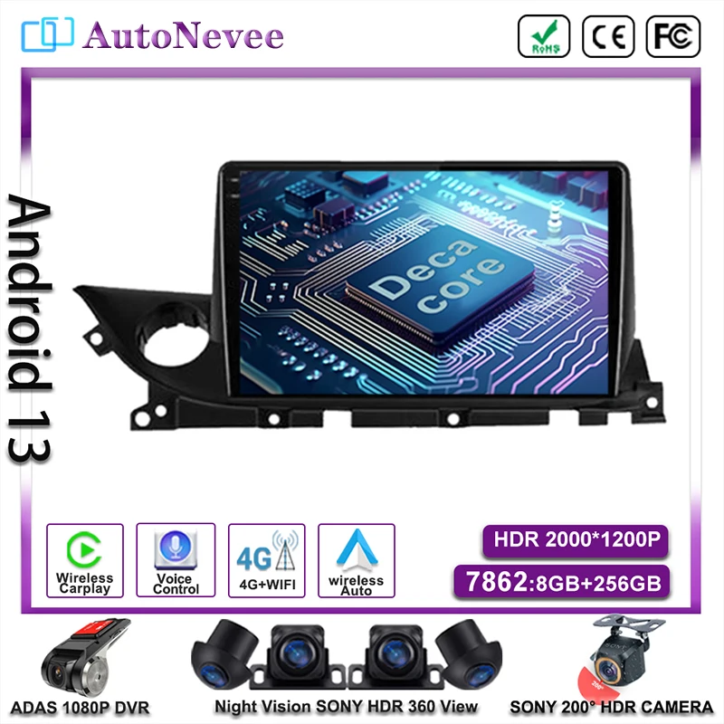 Android 13 For Mazda 6 Mazda6 III 3 GJ GL ATENZA 2018-2021 Multimedia Car Player GPS Navigation Stereo Radio No 2din DVD Carplay