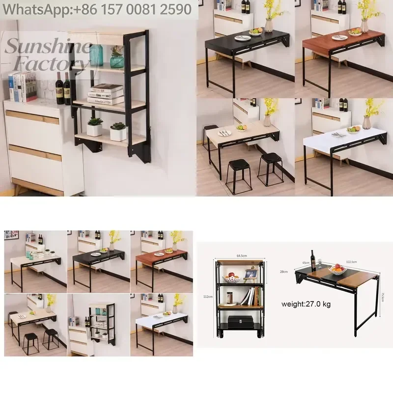 HOMEMORE Use Convertible Wall Mount Table Dining Room Furniture Home Furniture Space Saving Hidden Wall Mounted Folding Table