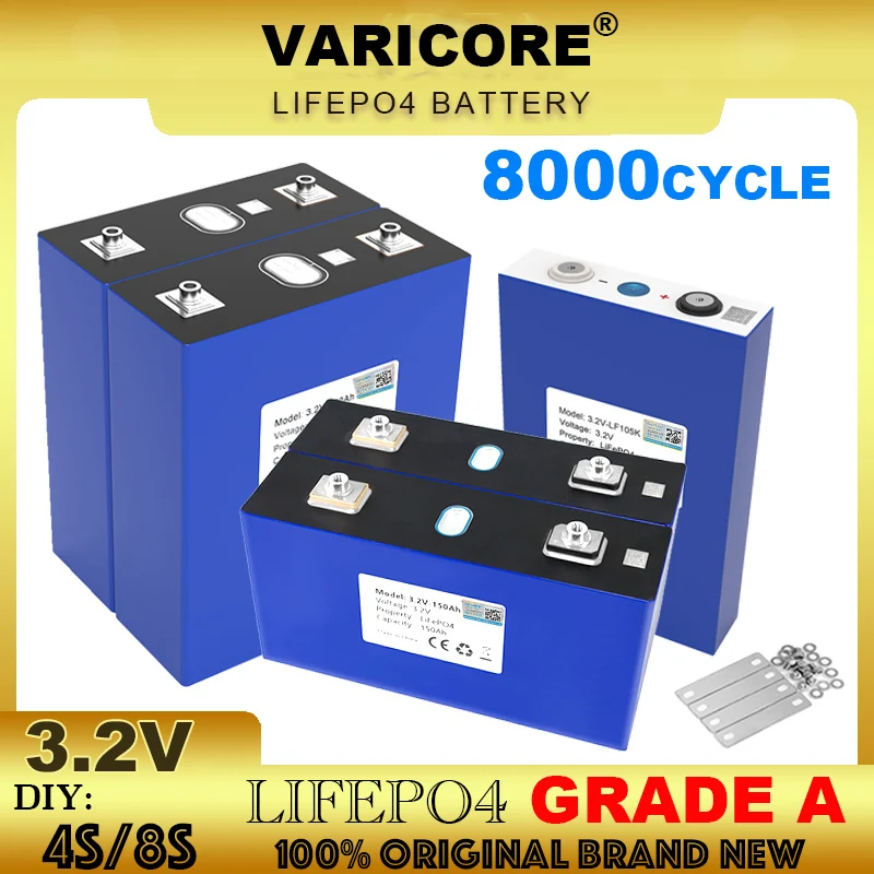 

VariCore 3,2 В LiFePO4 Батарея 340 Ач 320 Ач 3100 Ач 200 Ач 150 Ач 105 Ач 90 Ач DIY 12 В 24 В Автомобильные аккумуляторы для хранения солнечной энергии