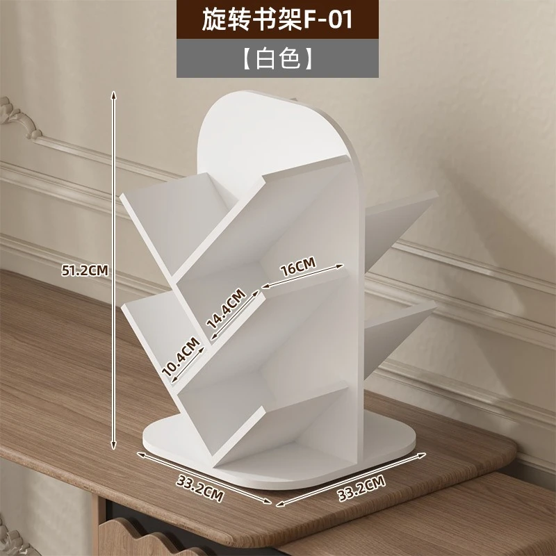 CD storage rack, cream wind desktop rotating bookshelf c