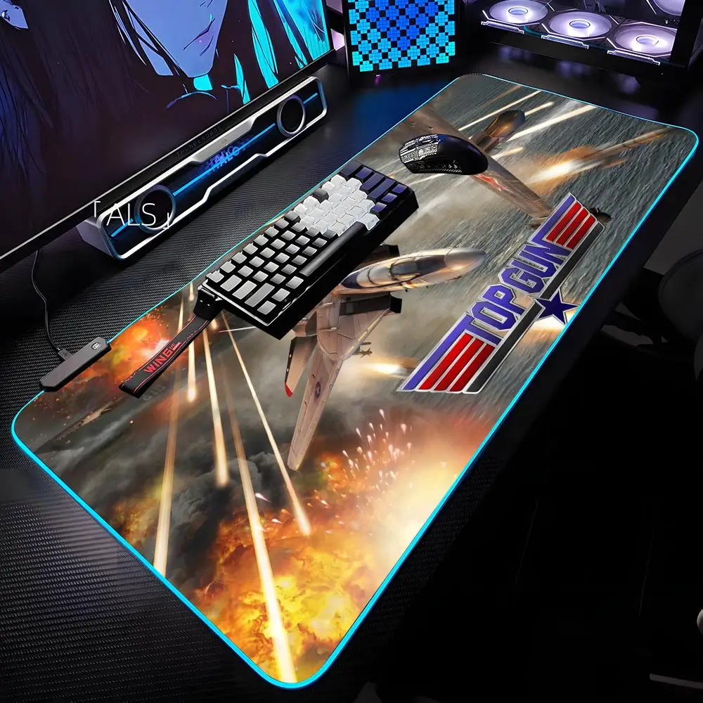 

Коврик для мыши Top Gun Maverick с RGB-подсветкой, коврик для мыши для ноутбука, коврик для мыши для ноутбука, геймерский коврик для компьютерного стола, игровые аксессуары