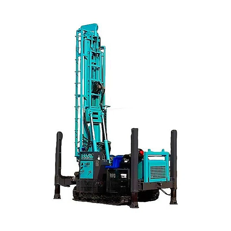 Hydraulic Crawler Water Well Drilling Rig Diesel-Powered Water Well Drilling Rig with Engine & Pump Maximum Depth 300m Portable