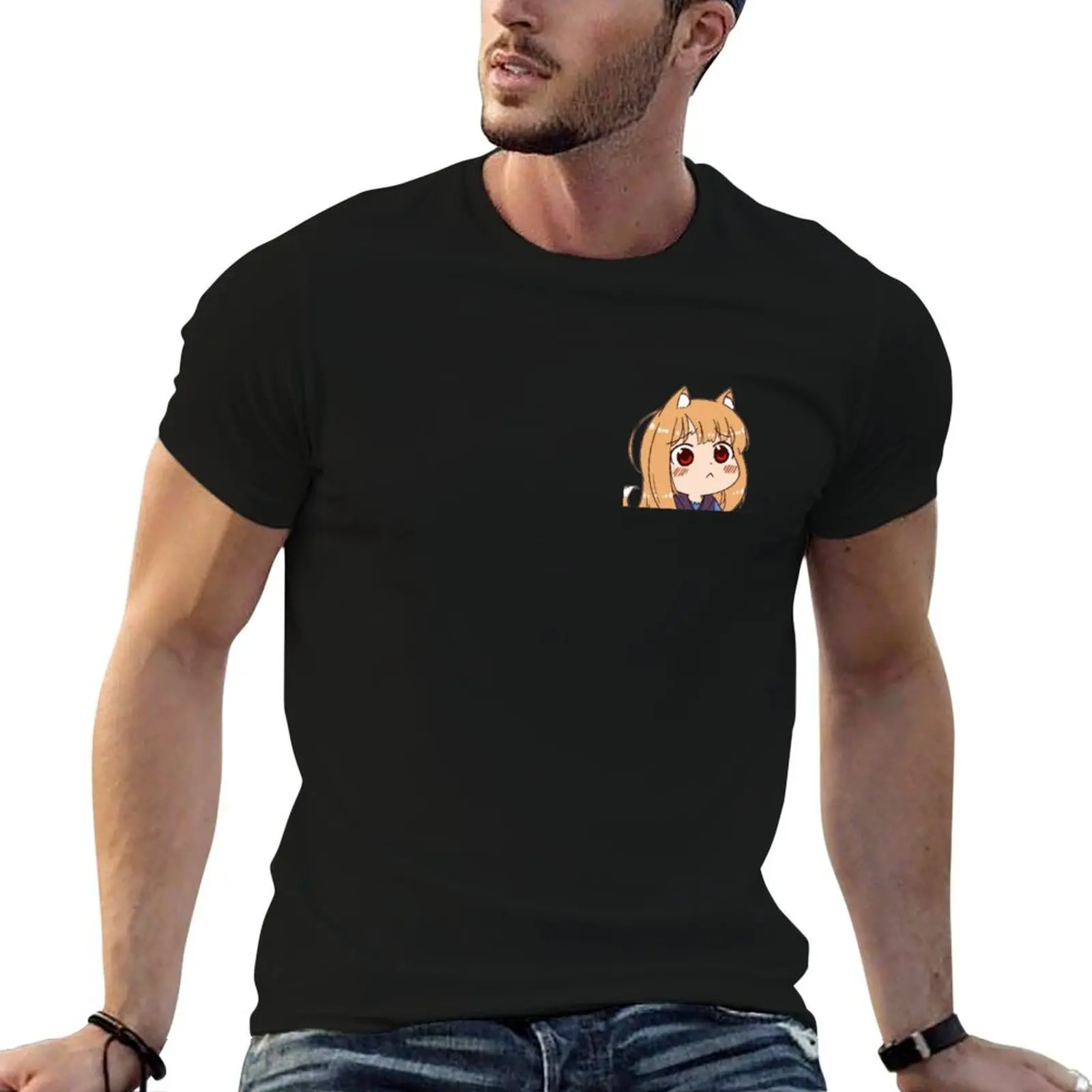 

Peeking Chibi Holo Pout - Spice and Wolf T-Shirt man t shirt graphic man t shirts for men T-Shirt