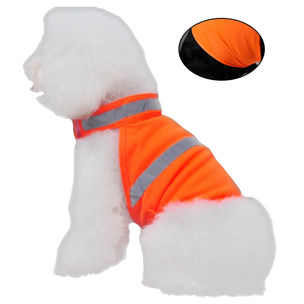 Reflektierende Sicherheitsweste für Hunde, Orange, L, hohe Sichtbarkeit, atmungsaktive Sommerkleidung zum Spazierengehen, Laufen, Wandern, reflektierende Sicherheit für Haustiere