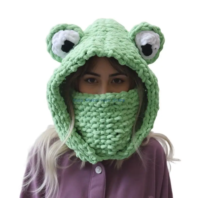 X7XB Toads Face Mask Hat Unisex Winter Warm Knit Hat For Outdoor Activities Skiing Snowboarding Windproof Soft Breathable