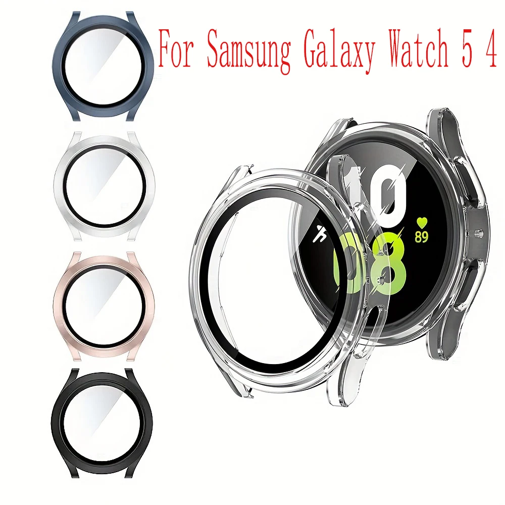 Screen Protector Case for Samsung Galaxy Watch 5 4 40mm 44mm Matte Hard PC Case+ Tempered Glass Full Protective Cover Bumper.