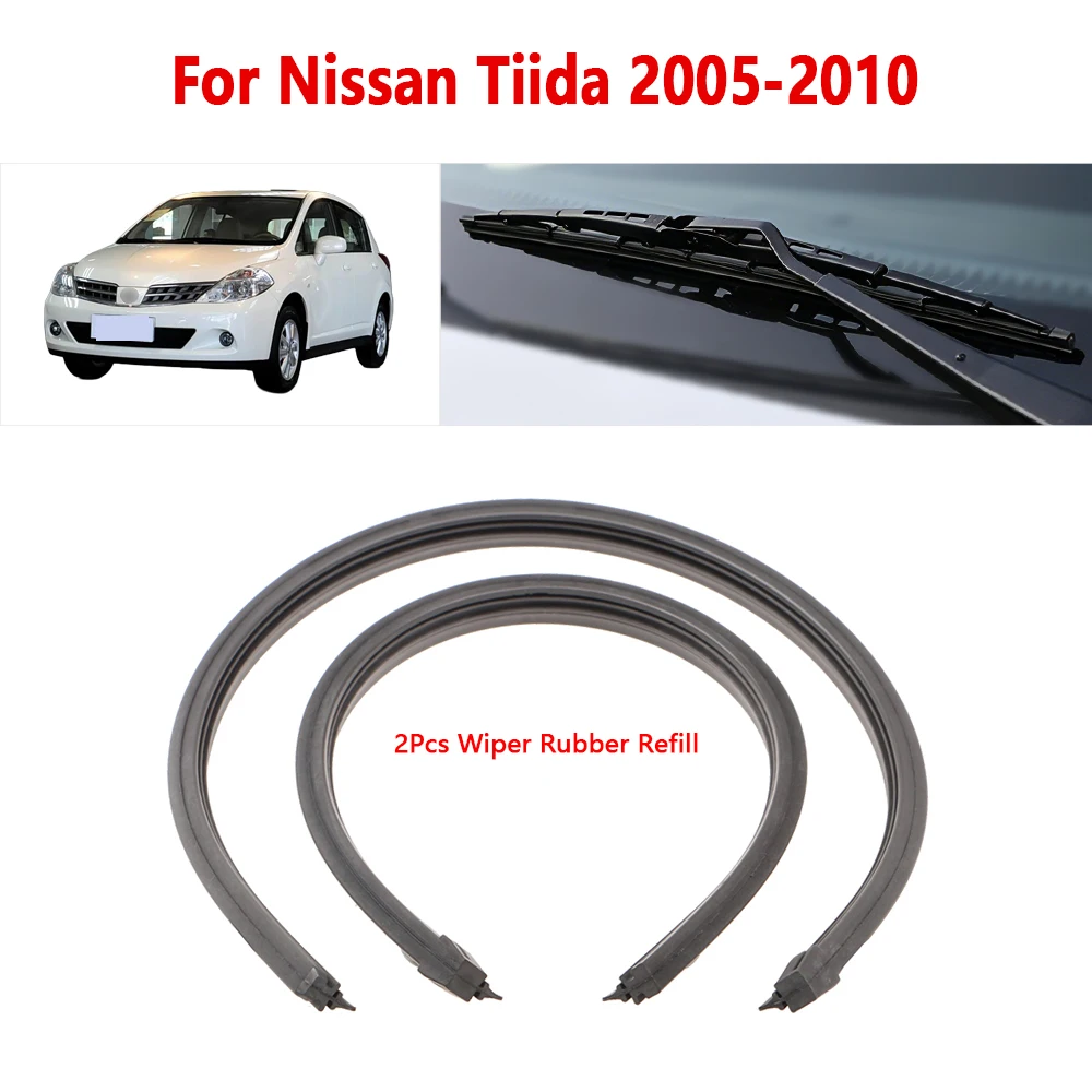 

For Nissan Tiida 2005 2006 2007 2008 2009 2010 Wiper Rubber Strip 16" 22" Car Wiper Refill Accessories 1Pairr