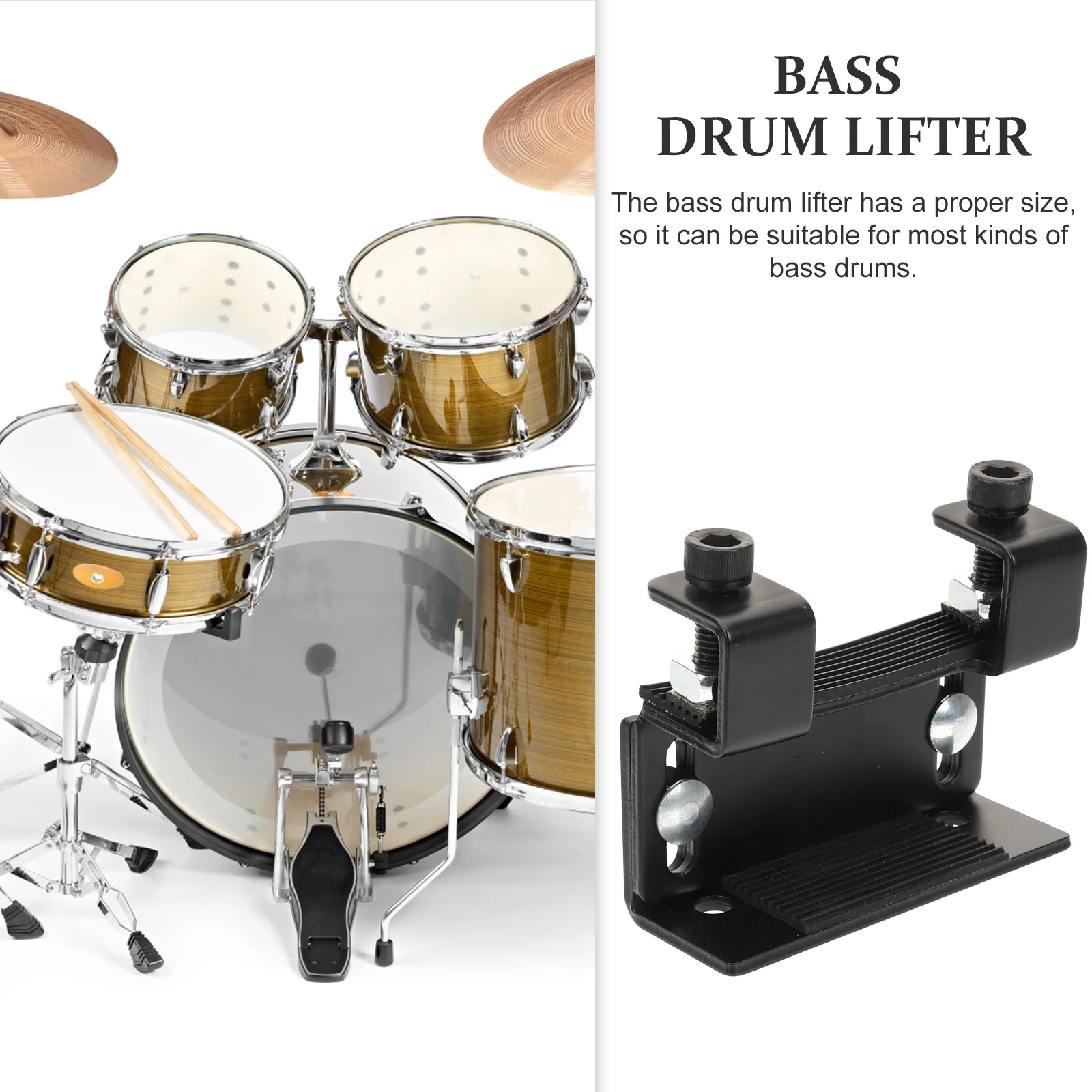 Bass Drum Lifter Drum Height Booster Metal Parts Riser Bass Drum Platform Lift Fit Accessory Riser Replacement Lifter Electric