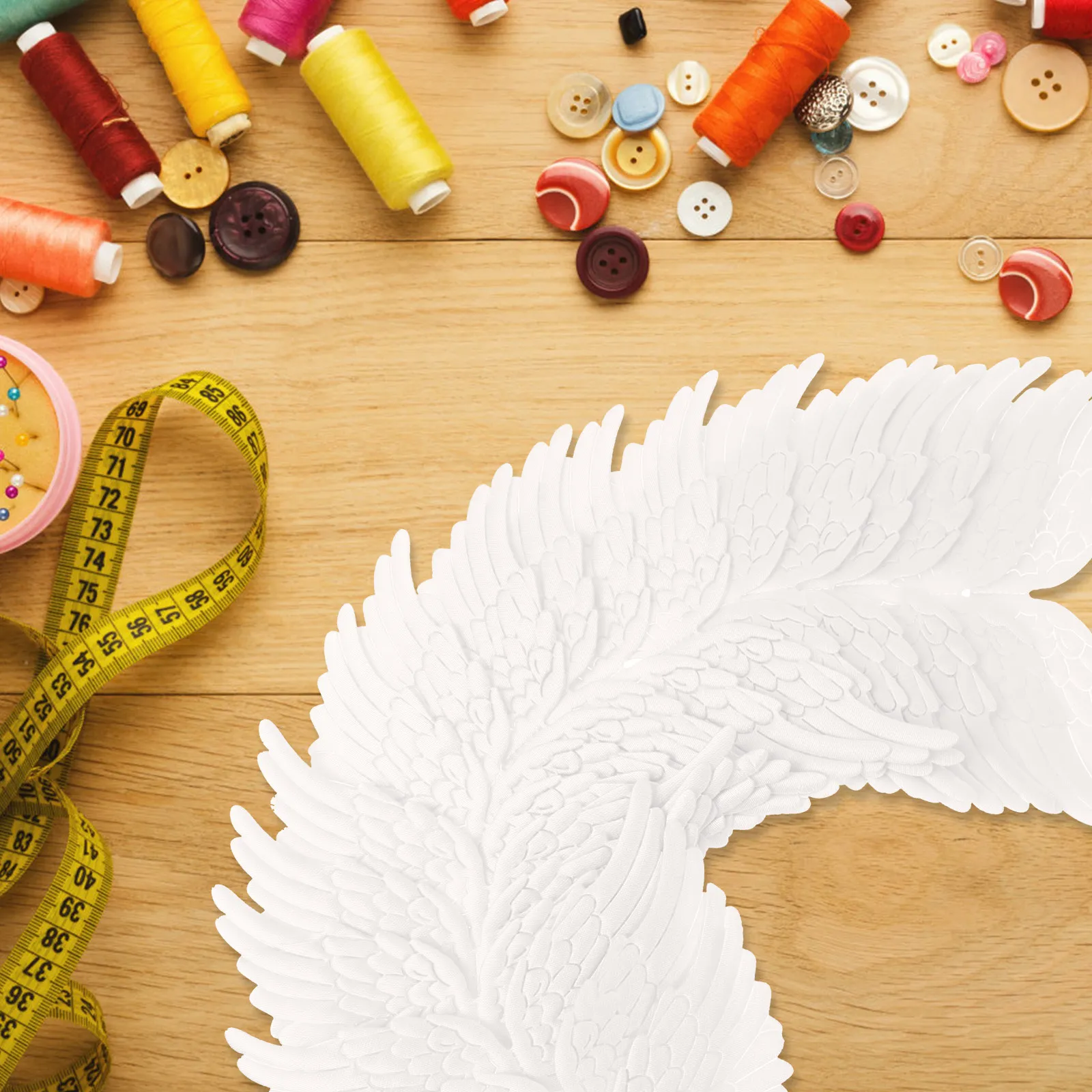 18Pcs Angel Wing Shape Adorn DIY Decoration Set Exquisite Realistic Cloth Wing Ornament for Gathering Warm Atmosphere Holiday