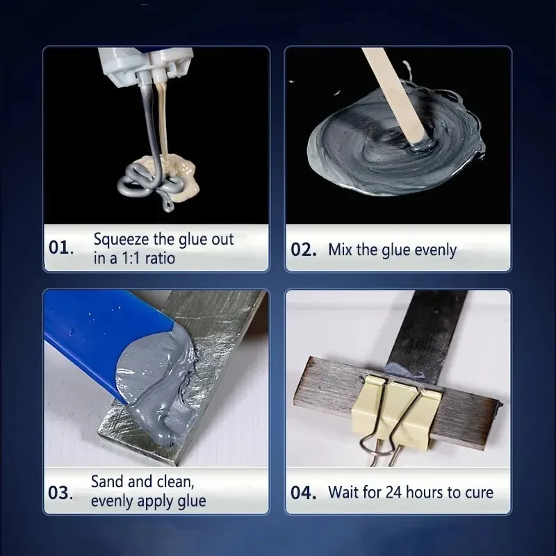 50/100 مللي معجون إصلاح المعادن 2 In1 الصناعية AB المذرة الغراء مقاومة للحرارة تسرب الباردة لحام عيب قوي وكيل إصلاح الغراء