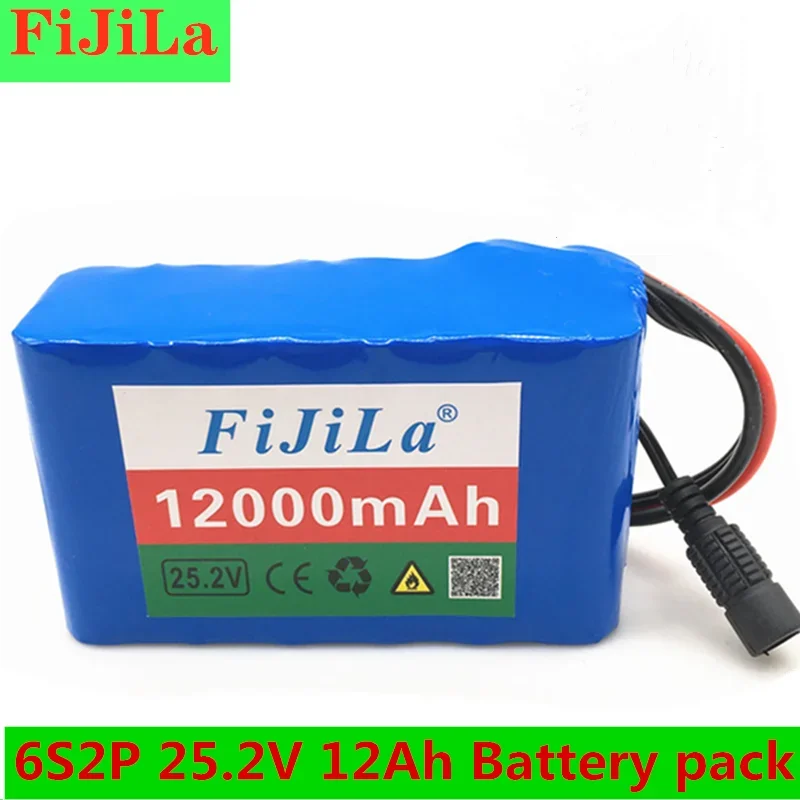 6s2p 24V 12.0Ah 18650 agli ioni di litio battery pack 25.2v 12000mAh elettrico della bicicletta   ioni di litio batteria con BMS