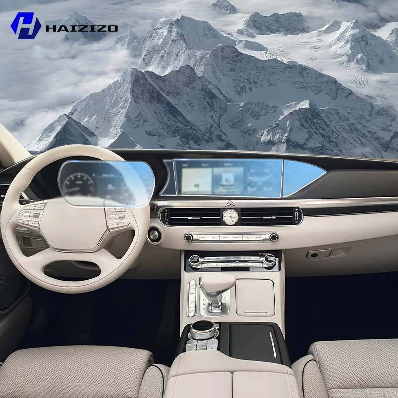 

For Genesis G90 2019-2021 Car interior Matte Screen Protector console GPS Navigation LCD screene TPU film Scratch resistant PPF
