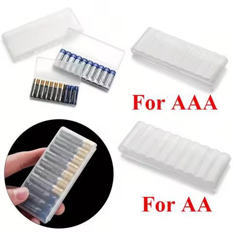 10 Slot Battery Storage Box for AAA/AA Plastic Battery Organizer Accessories