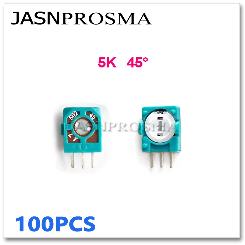 JASNPROSMA 100PCS 5K 502 B502 45 degrees Remote control aircraft rocker RC airplane Trimmer potentiometer switch