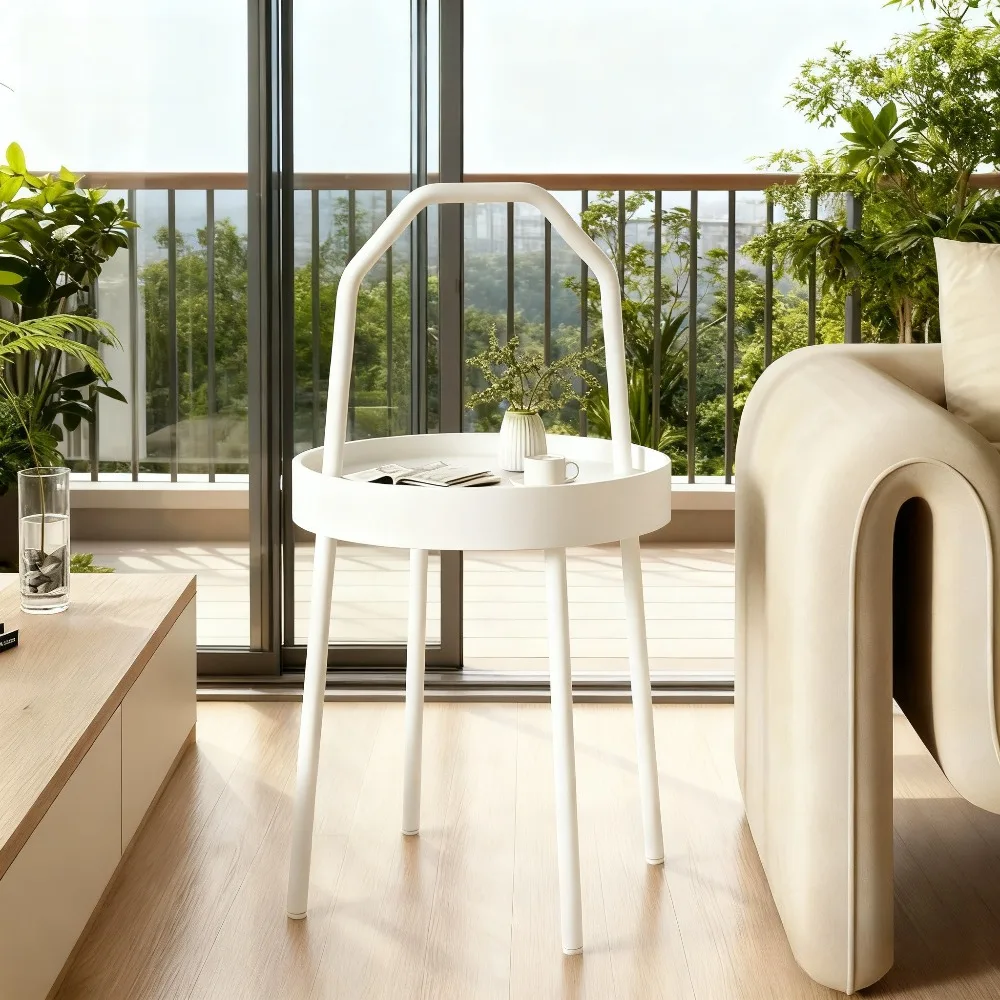 โต๊ะข้างโซฟาโลหะ โต๊ะกาแฟขนาดเล็กแบบพกพา โต๊ะข้างโซฟาในห้องนอน โต๊ะกาแฟ เฟอร์นิเจอร์