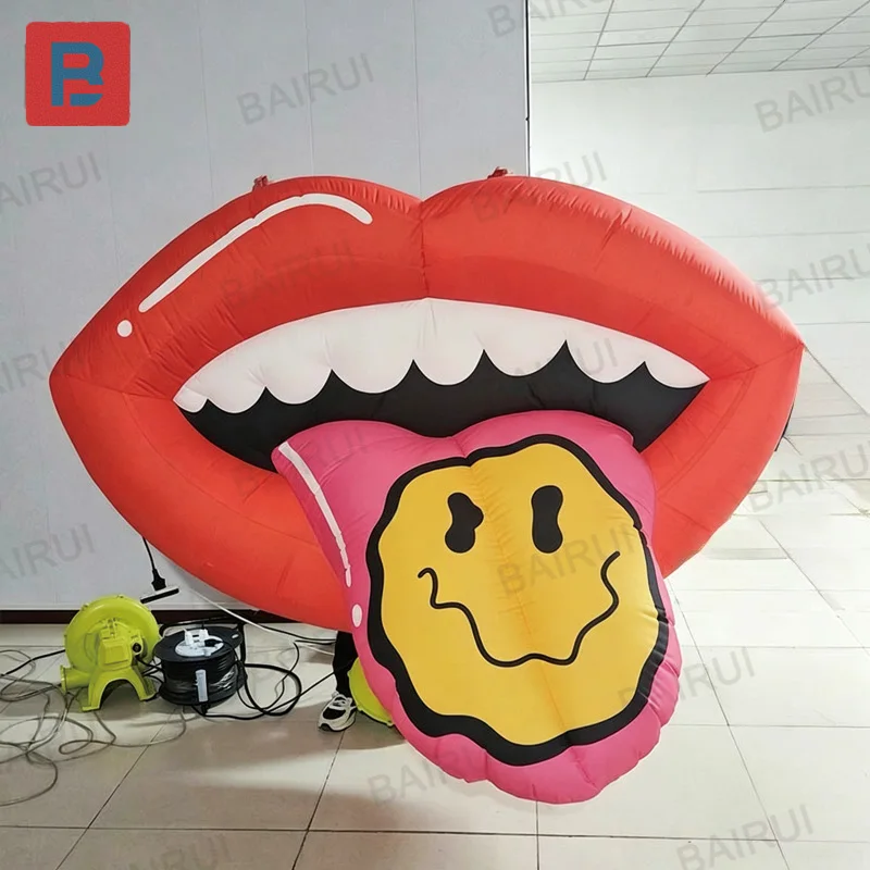 Inflatable red lips, with blower, hanging style, custom inflatable red lips for advertising party decoration