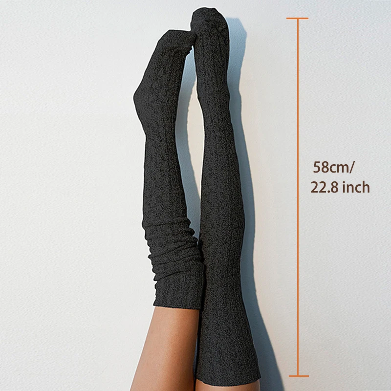 Women Thigh High Socks Extra Long Cotton Knit Warm Thick Tall Long Boot Stockings Leg Warmers