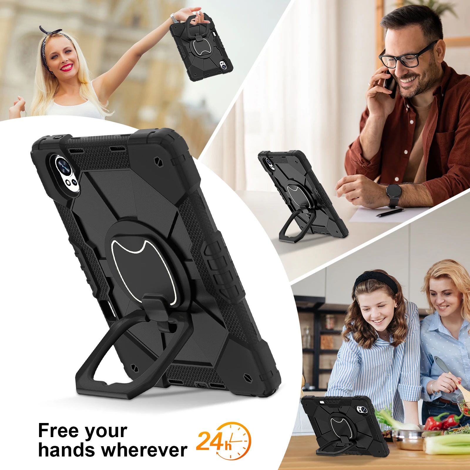 Heavy Duty Rotating Case for Huawei Matepad Air 12 2024 BKY-W00 Full Protection Tablet Cover Vertical and Horizontal Stand