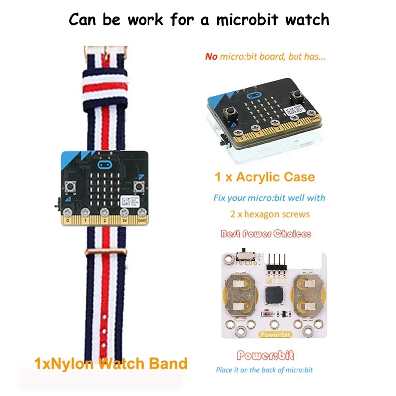 Extension Board Powered By CR2025 Button Battery For Microbit Kids Program Wearable Devices Watch
