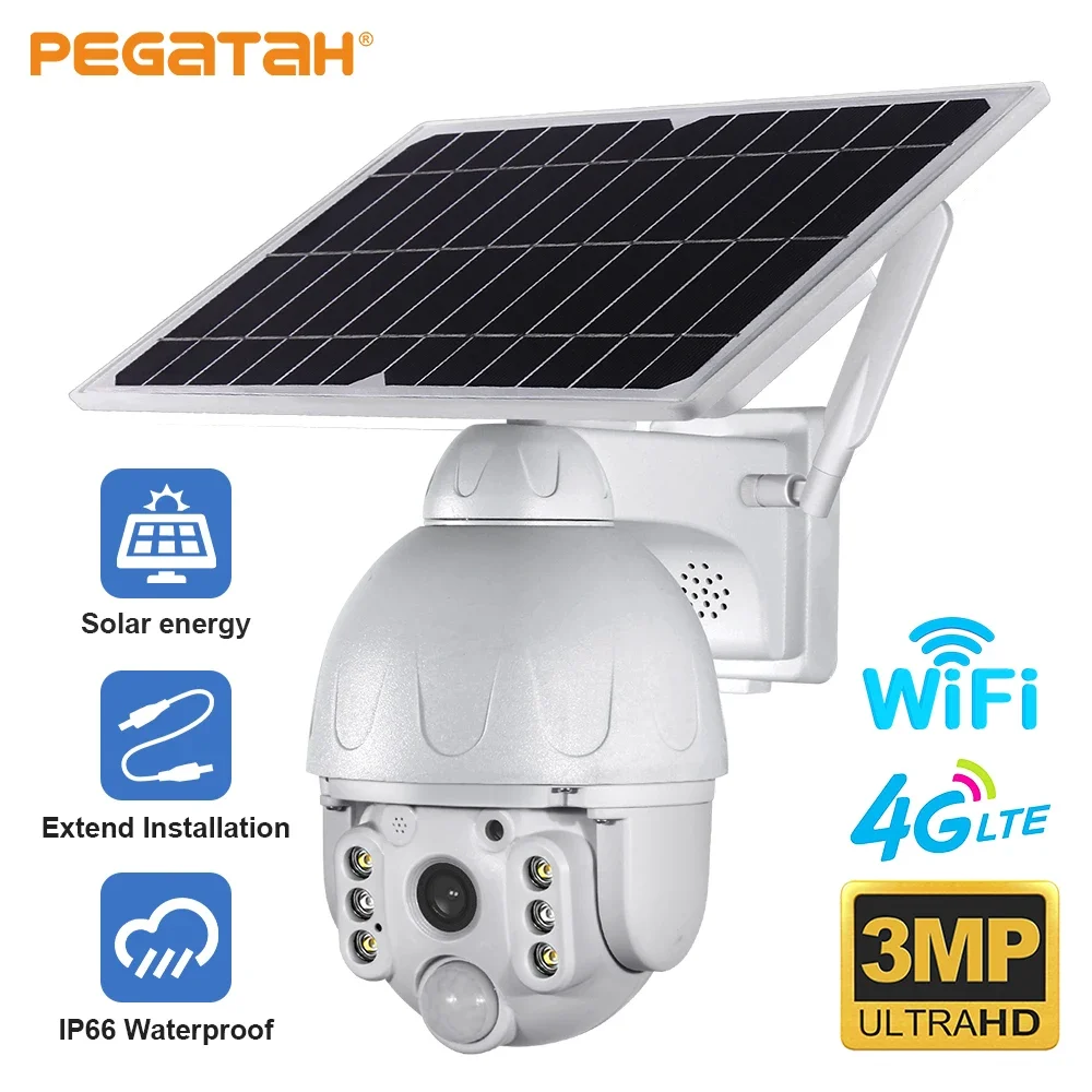 

4G/WIFI Wireless Solar Camera Security Detachable Solar Camera Battery CCTV Video Surveillance Smart Monitor PTZ Security Cam