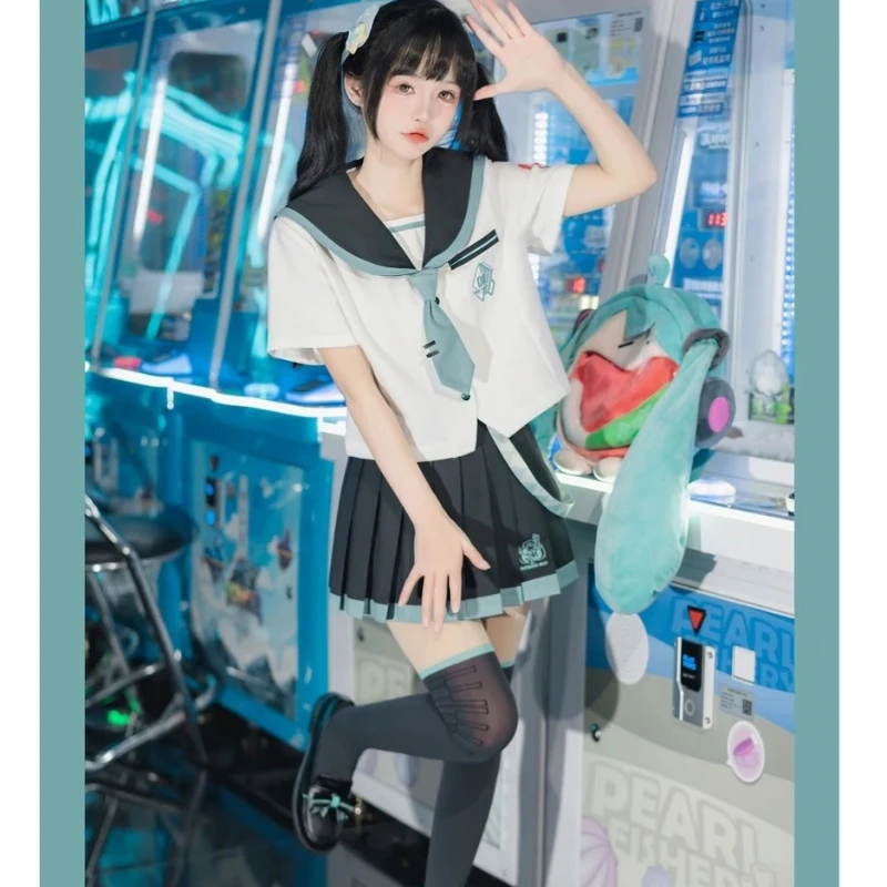 JK Uniform Skirt Set Japanese Style Women 2025 Preppy Style Female Long Sleeve Sailor Collar Shirt Pleated Skirt dse3df