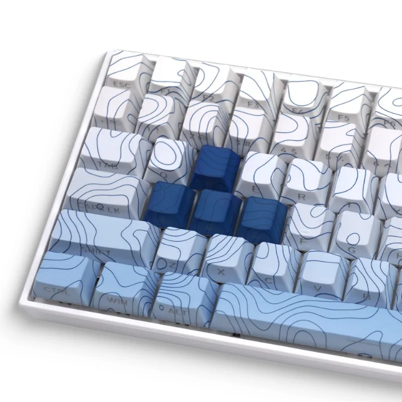 

Wave Lines Shaped Keycaps 136 Key PBT Sublimation Cherry Profile Customized Keycaps Gaming Mechanical Keyboard Accessories Gifts