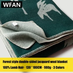Forest Series Double-sided Jacquard Wool Cashmere Blanket Home Travel Car Warmth Protection Blanket Shawl Hotel Aircraft Blanket