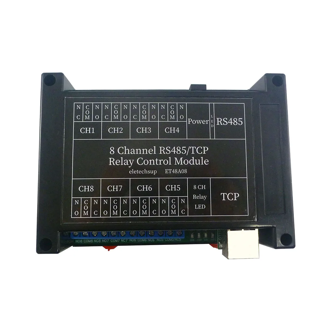 2 IN 1 8Ch Network Ethernet RS485 Relay Modbus RTU Slave TCP/IP UDP UART Switch Module PLC Industrial Control Board