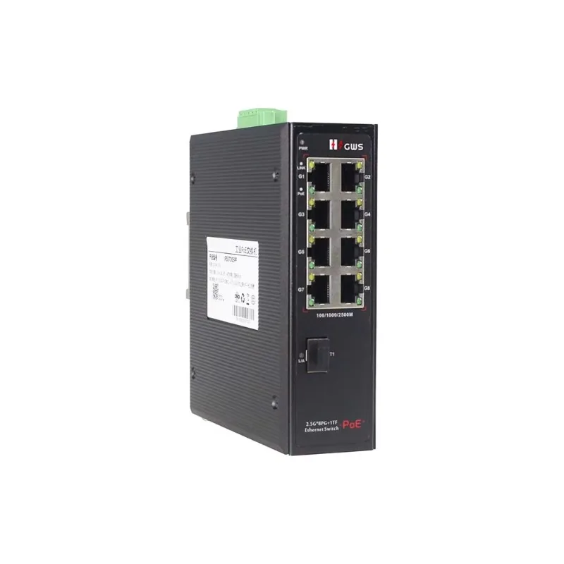 9-port 2.5G Industrial PoE Fiber Switches for Network Have 1*1/2.5/10G Uplink SFP+ Fiber Port Stable and Reliable