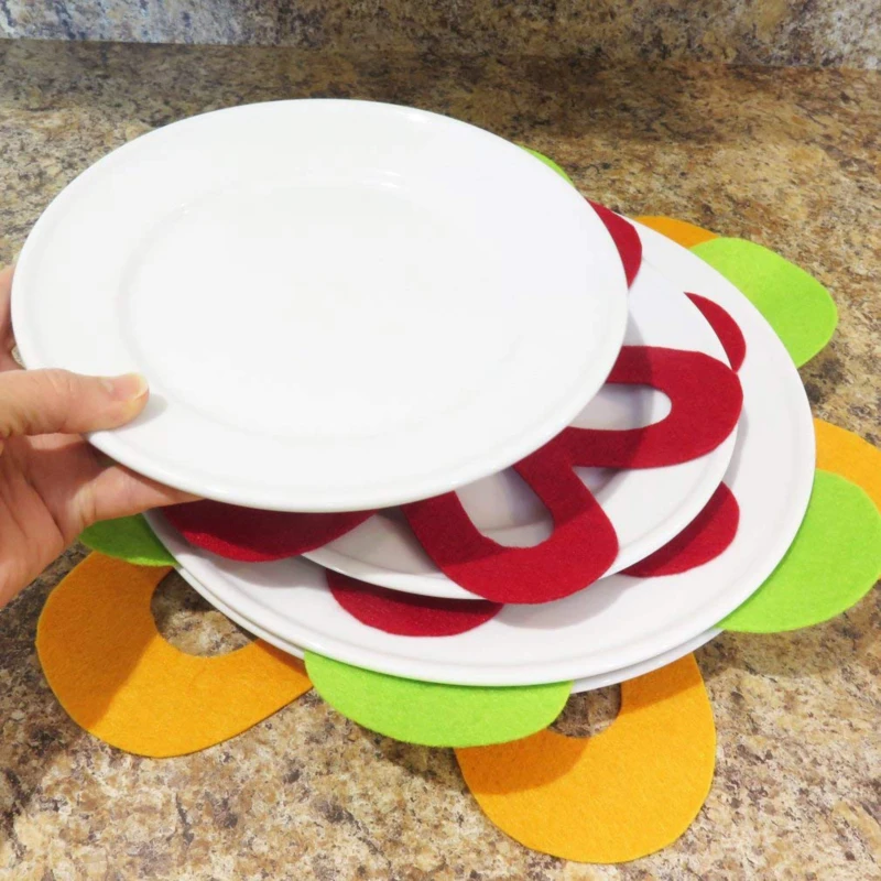 6Pcs/1Set Flower Shaped Meal Mat Multi Color Easter Supplies Convenient And Practical Pot Pad And Cup Cushion