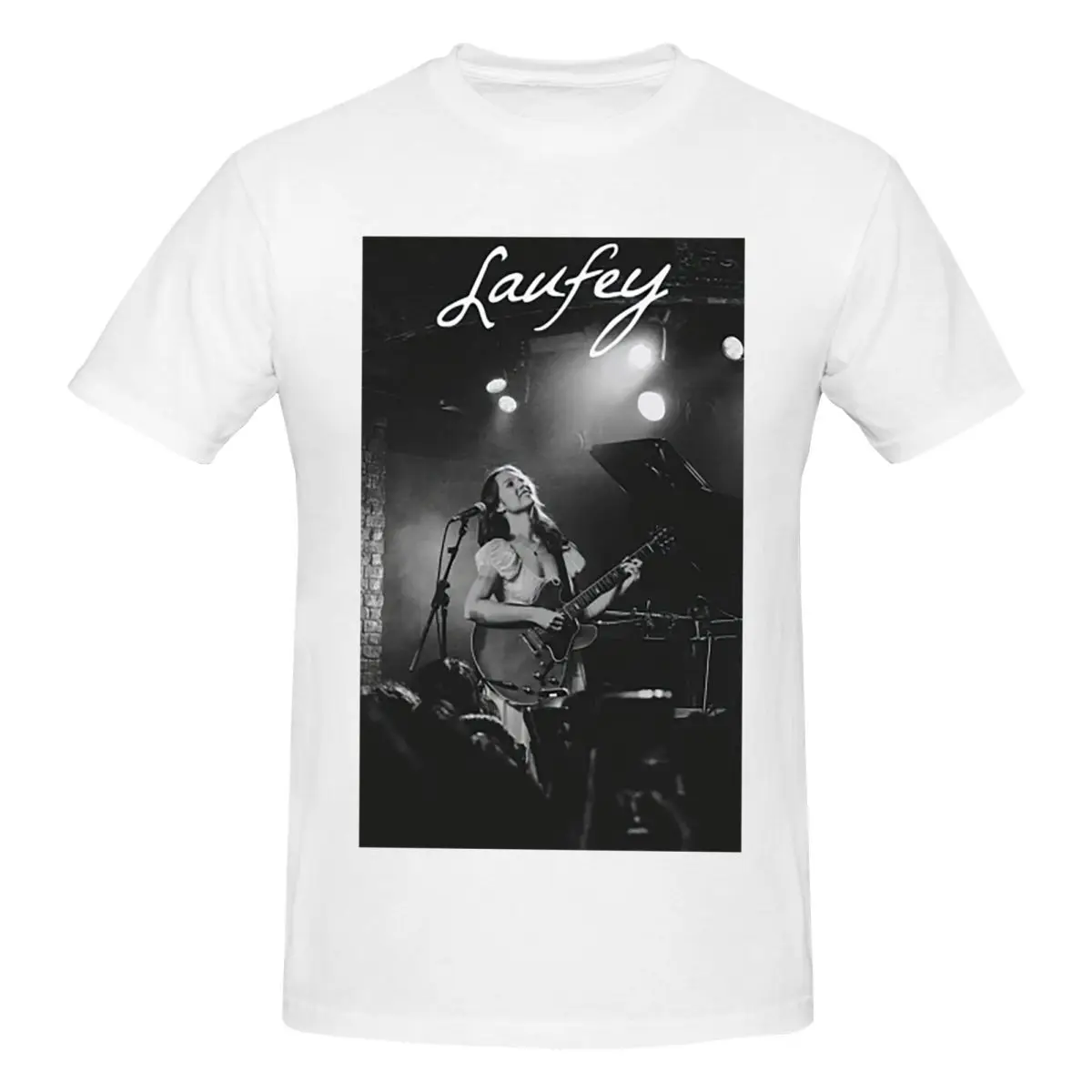 Laufey Poster Men T-Shirt Fashion Oversized T Shirts Men's Round Neck Cotton Tees Short Summer Male