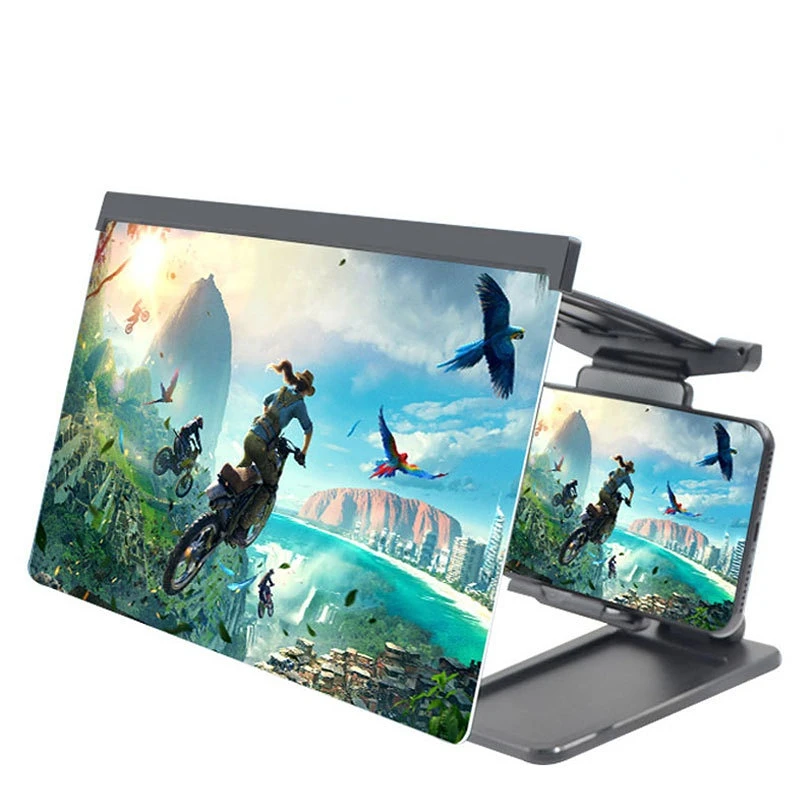 

2024 New 12 inch mobile phone screen magnifying glass HD anti-blue light eye protection folding portable stand amplifier