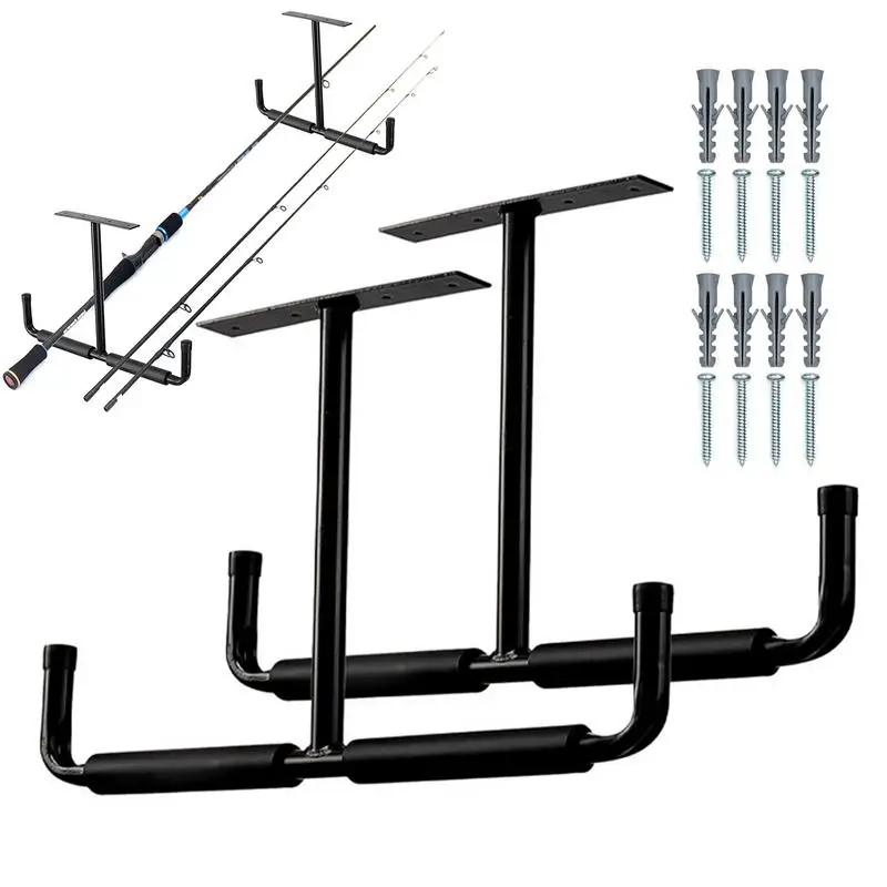 Overhead Garage Storage Rack Heavy Duty T-Shaped Overhead Garage Storage Rack 2PCS Strong Steel Ceiling Bike Rack Bicycle