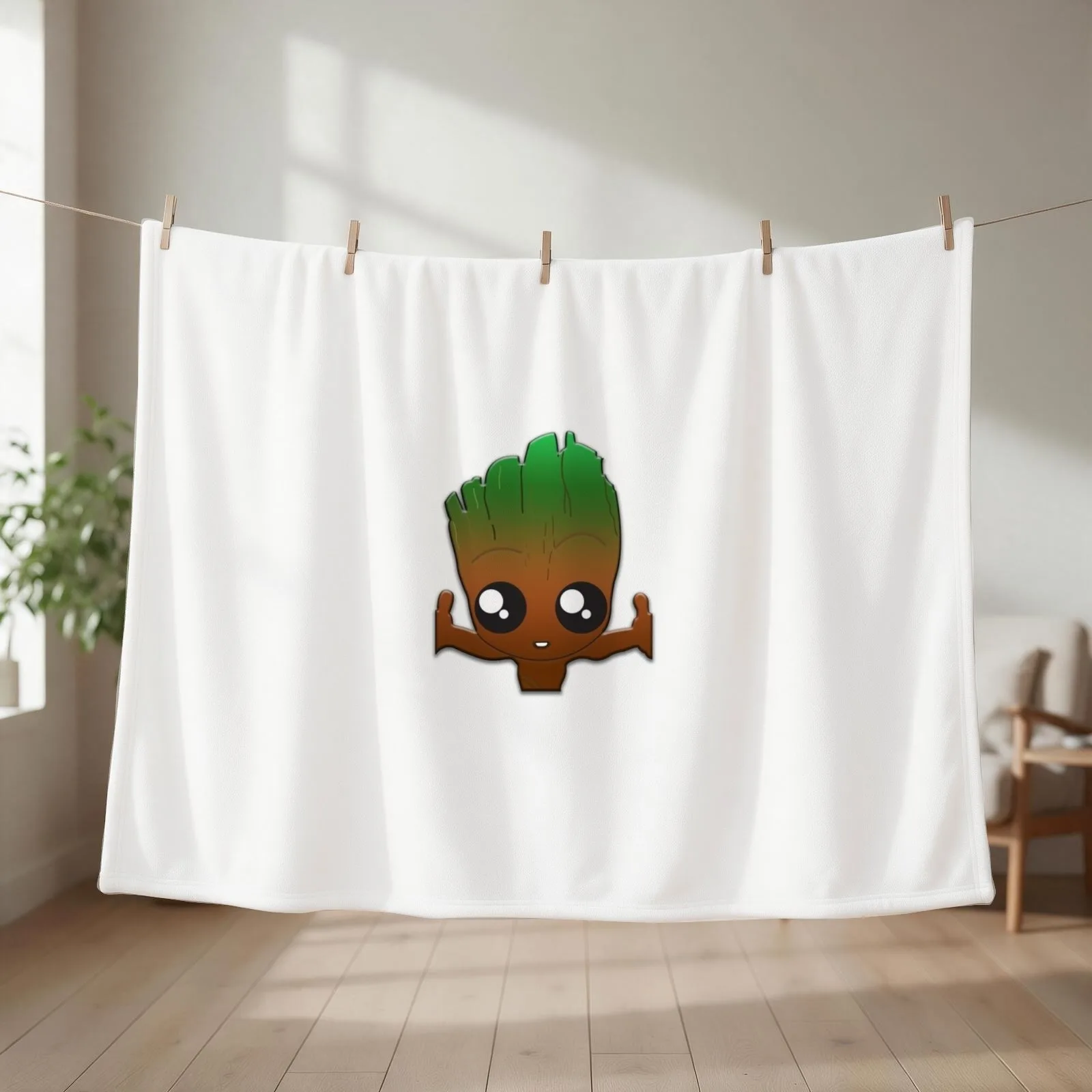 Baby tree Throw Blanket Hairy Decorative Throw Vintage Soft Plaid Blankets