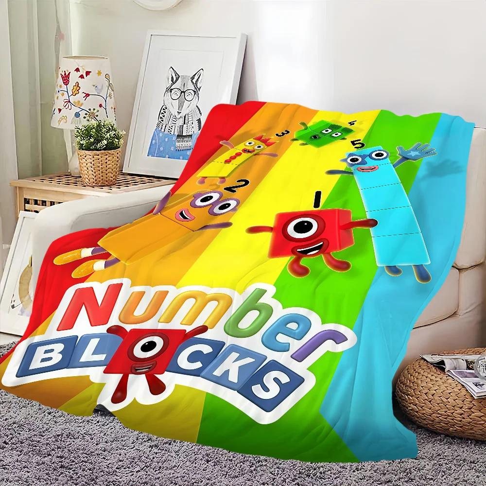 Classic Cartoon Blanket For Soft Throw Blanket for Picnic Bed N-NumberS B-BlockS Sofa Home Bedroom Cozy Warm Comfortable