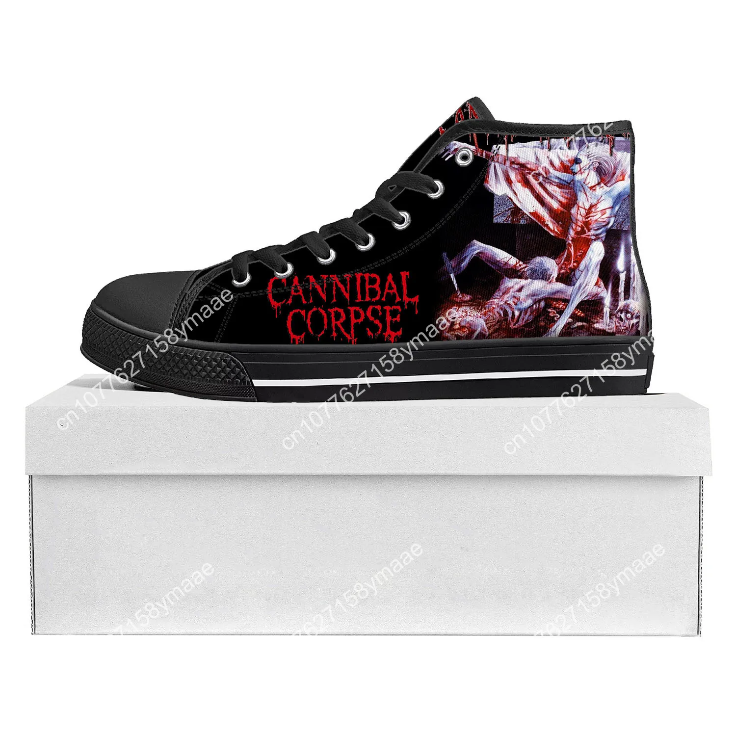 Cannibal Corpse High Top High Quality Sneakers Mens Womens Teenager Canvas Death Metal Sneaker Casual Custom Made Shoes Black