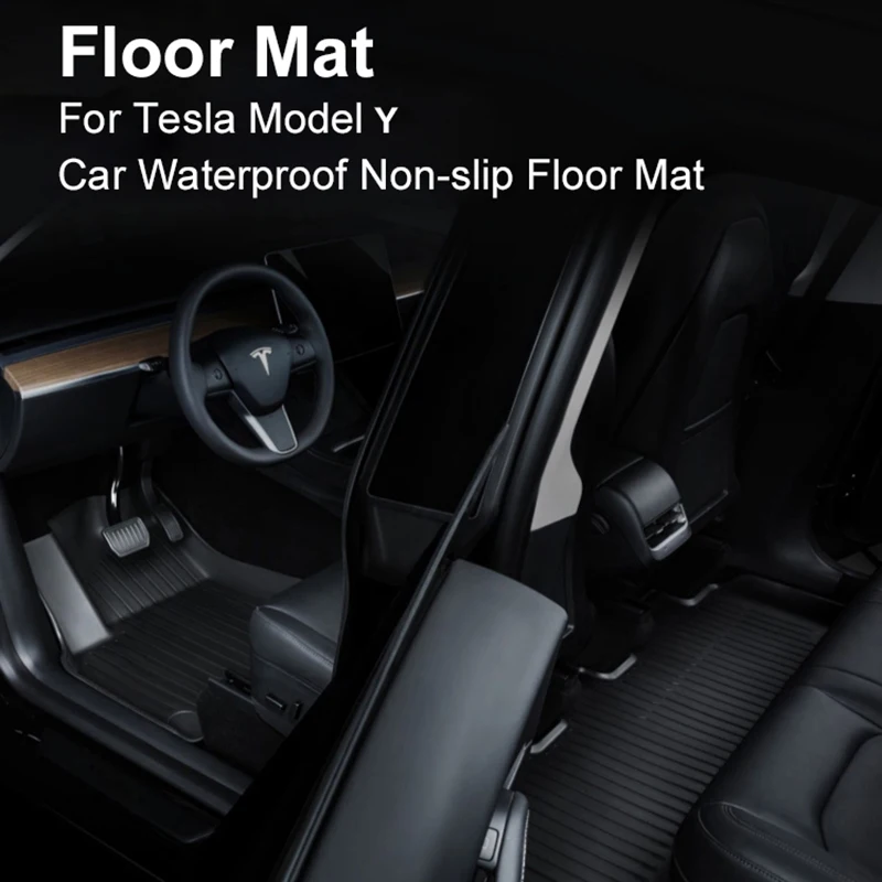 

For Tesla Model Y Car Waterproof Non-slip Floor Mat Car Accessories