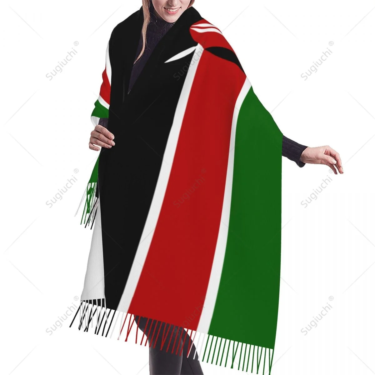 Kenya Flag Scarf Pashmina Warm Scarves Shawl Wrap Hijab Spring Winter Multifunction Unisex