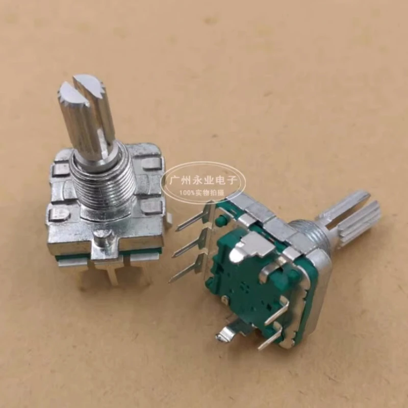 2PCS EC16 360 ° Infinite Rotary Amplifier Volume Control Encoder 5Pin with Button 24-Position Flower Shaft 20mm