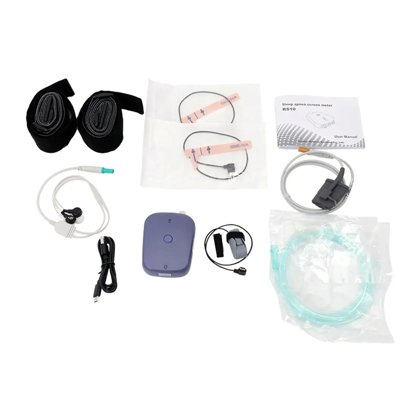 

CONTEC RS10 with software Sleep Apnea Screen Meter SPO2 Pulse Rate Breathing Nasal Airflow Sleep Monitor