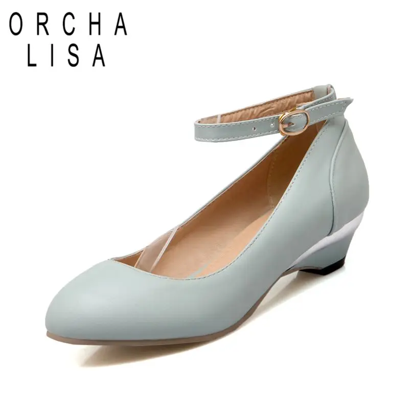 

ORCHA LISA 2025 Preppy Style Women Pumps Round Toe Low Heels 3.5cm Buckle Strap Plus Size 41 42 43 Mary Janes Sweet Girls Shoes